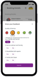 Customer App for garages - customer feedback